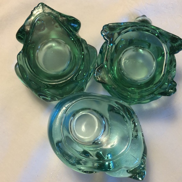 INDIANA GLASS  CO -FROG - SLEEPING KITTEN - TORTOISE  TEA LIGHT  HOLDER - Picture 6 of 16
